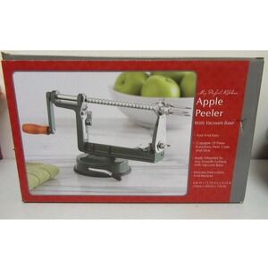 My Perfect Kitchen Apple Peeler With Vacuum Base-Peel,Core & Slice -New Open Box